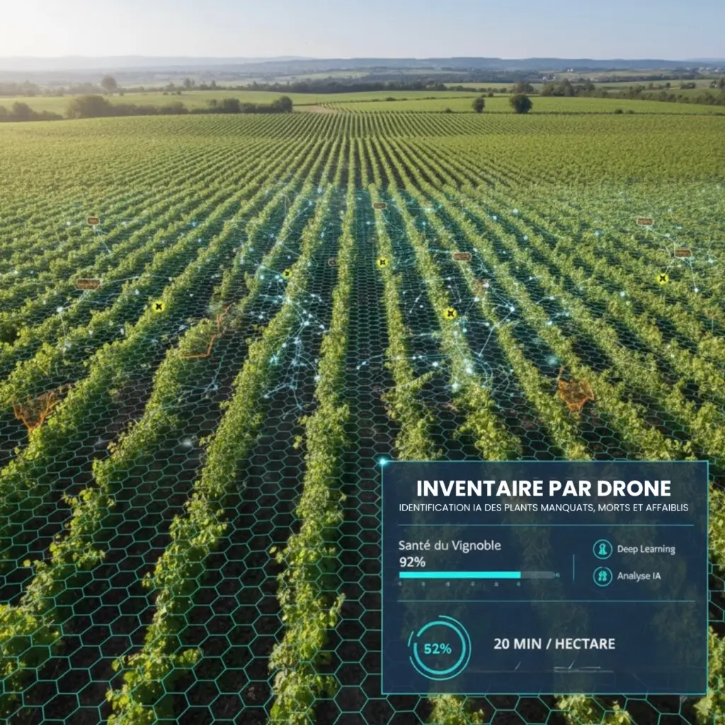 Analyse vigne par drone pour viticulture de précision - Inventaire