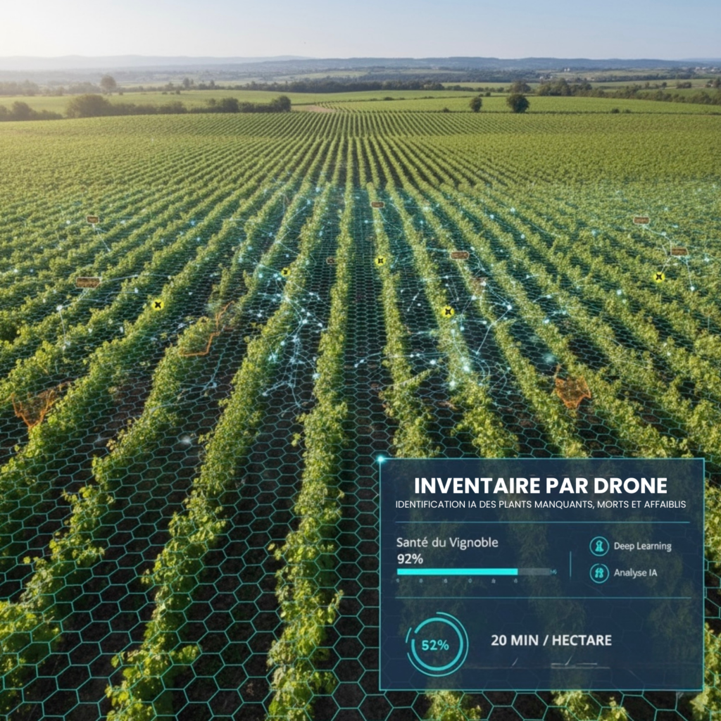 Analyse vigne par drone pour viticulture de précision - Inventaire